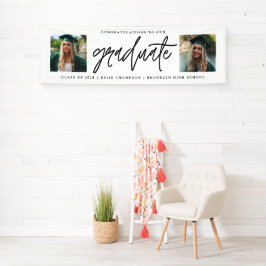 Moderne Kalligraphie Zwei Foto Abschluss Glückwuns Banner