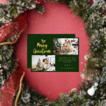 Moderne Kalligraphie Zwei FotoCollage Weihnachten Folien Feiertagskarte<br><div class="desc">Moderne Kalligraphie zwei Foto Collage Weihnachtsfoil Weihnachtskarte.</div>