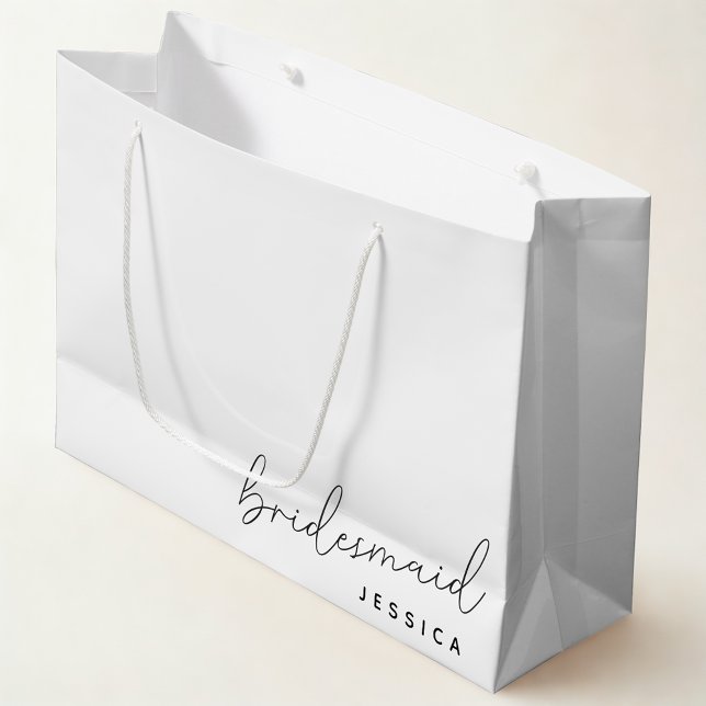 Moderne kalligraphische Bridesmaid Vorschlag Gift  Große Geschenktüte (Von Creator hochgeladen)