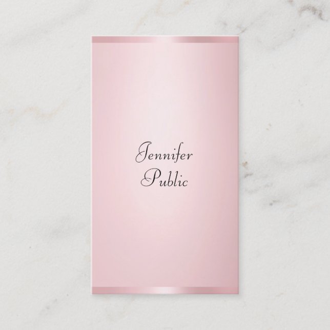 Moderne, kalligraphische, elegante Rose - Goldvorl Visitenkarte (Vorderseite)