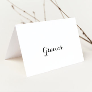 Moderne kalligraphische Faltkarte für Hochzeitskor Dankeskarte