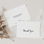 Moderne kalligraphische Flachhochzeit Dankeskarte<br><div class="desc">Diese moderne kalligraphische Wohnung Hochzeit danke Ihnen Karte ist perfekt für eine rustikale Hochzeit. Das einfache und elegante Design zeichnet sich durch klassische und extravagante Schriftzeichen in Schwarz und Weiß aus. Personalisieren Sie die Innenseite der Karte mit Ihren Namen, und eine Dankeschön-Nachricht. Oder, verlass den Dankeschön-Abschnitt leer und Hand schreiben...</div>