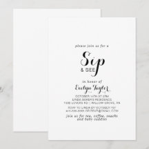 Moderne kalligraphische Formgebung Sip and See