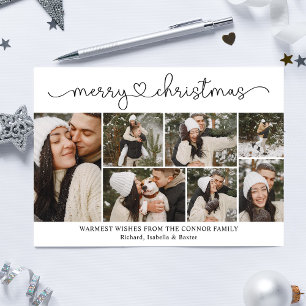 Moderne kalligraphische FotoCollage Weihnachten Karte