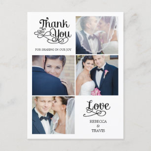 Moderne kalligraphische Hochzeit Danke-Card Postkarte