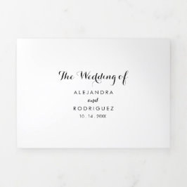 Moderne kalligraphische Hochzeit Dreifach Gefaltete Einladung