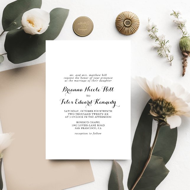 Moderne kalligraphische Hochzeit Einladung (Von Creator hochgeladen)