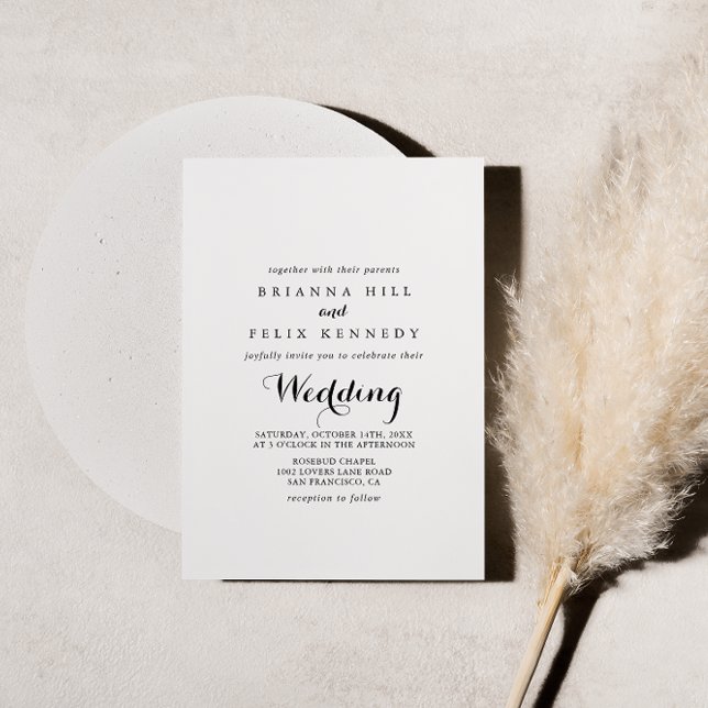 Moderne kalligraphische Hochzeit Gold Folieneinladung (Von Creator hochgeladen)