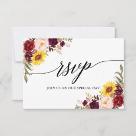 Moderne kalligraphische Hochzeit mit Wasserfarbe g RSVP Karte