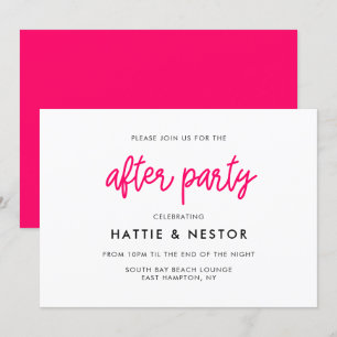 Moderne kalligraphische Hochzeit nach dem Party Einladung