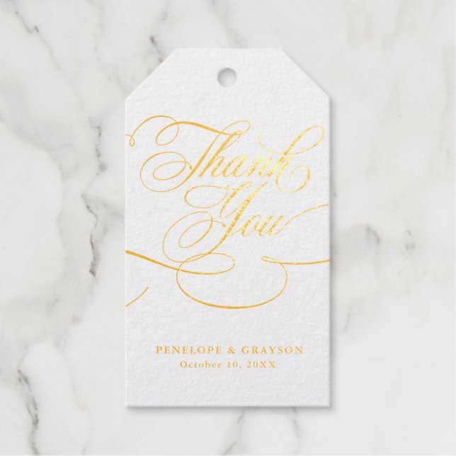 Moderne kalligraphische Hochzeit ohne Gold und Wei Geschenkanhänger (Vorderseite)