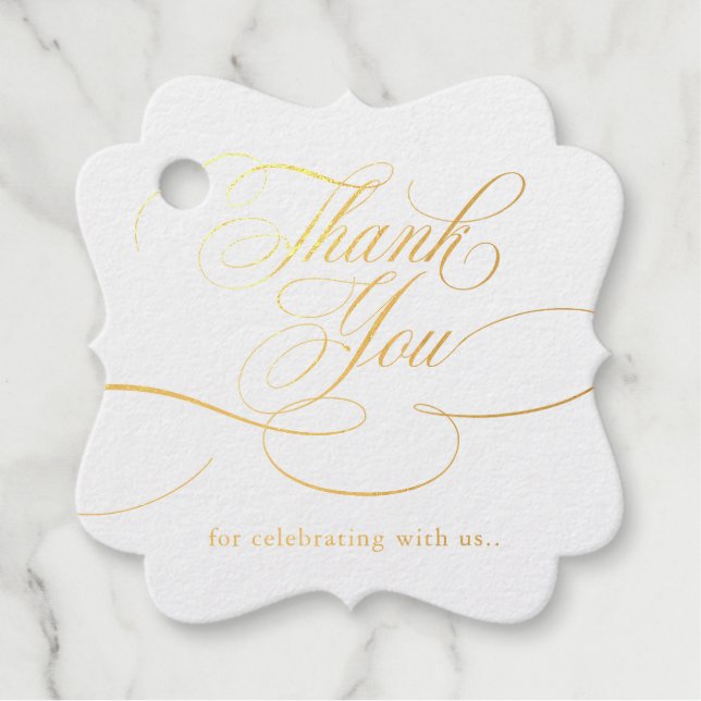 Moderne kalligraphische Hochzeit ohne Gold und Wei Geschenkanhänger (Vorderseite)