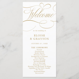 Moderne kalligraphische Hochzeit ohne Gold und Wei Programm