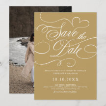 Moderne kalligraphische Hochzeit ohne Gold und Wei