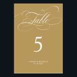 Moderne kalligraphische Hochzeit ohne Gold und Wei Tischnummer<br><div class="desc">Eine zeitlose und elegante Hochzeitsfeier mit raffinierter Kalligraphie-Schrift auf klassischem Hintergrund,  die sich perfekt für eine feierliche und anspruchsvolle Hochzeitsfeier eignet. Für die Anpassung oder weitere Produkte mit diesem Design,  bitte kontaktieren Sie mich.</div>