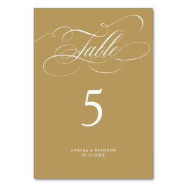 Moderne kalligraphische Hochzeit ohne Gold und Wei Tischnummer