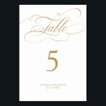 Moderne kalligraphische Hochzeit ohne Gold und Wei Tischnummer<br><div class="desc">Eine zeitlose und elegante Hochzeitsfeier mit raffinierter Kalligraphie-Schrift auf klassischem Hintergrund,  die sich perfekt für eine feierliche und anspruchsvolle Hochzeitsfeier eignet. Für die Anpassung oder weitere Produkte mit diesem Design,  bitte kontaktieren Sie mich.</div>