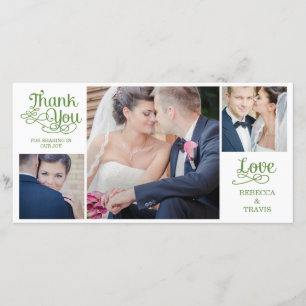 Moderne kalligraphische Hochzeit Vielen Dank Karte