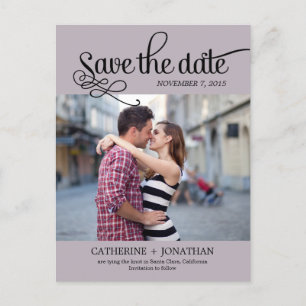 Moderne kalligraphische Hochzeiten retten das Datu Ankündigungspostkarte
