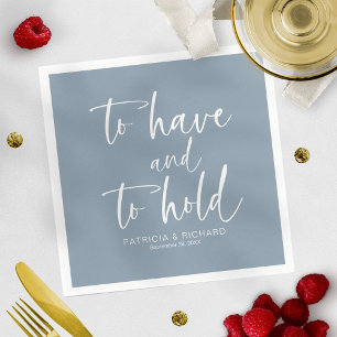 Moderne kalligraphische Hochzeiten zu haben und ab Serviette