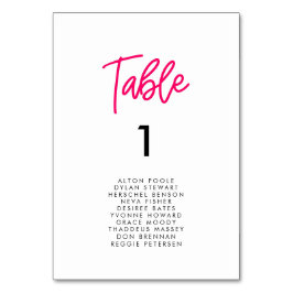 Moderne kalligraphische Hochzeitkarten Tischnummer
