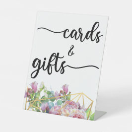 Moderne kalligraphische Hochzeitkarten und Geschen Sockelschild