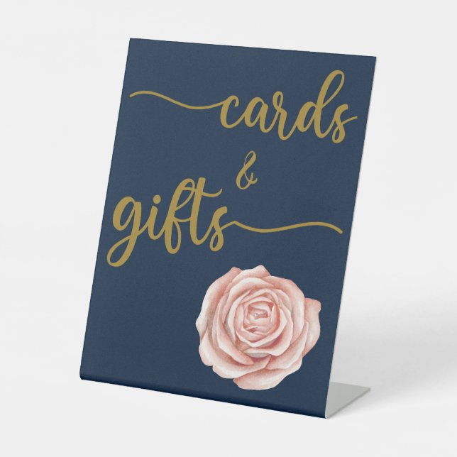 Moderne kalligraphische Hochzeitkarten und Geschen Sockelschild (Vorderseite)