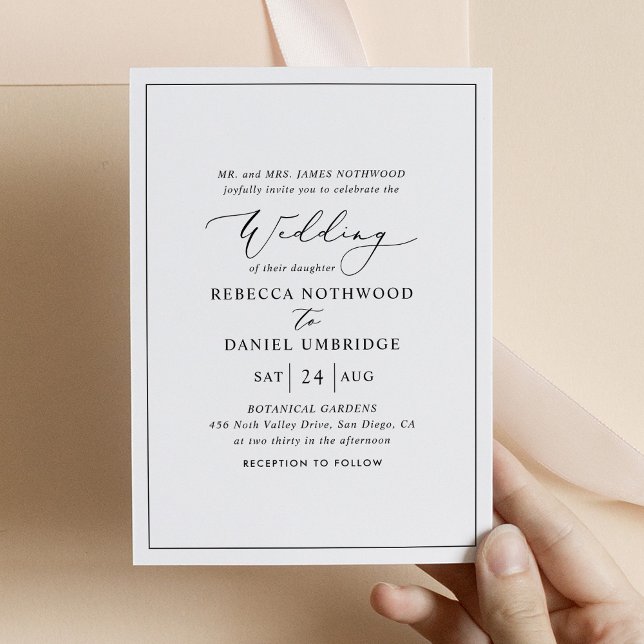 Moderne kalligraphische Hochzeitseinladungen Einladung (Von Creator hochgeladen)