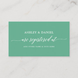 Moderne kalligraphische Hochzeitskanzlei Neo Mint Begleitkarte