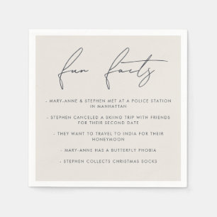 Moderne kalligraphische Hochzeitskugel - Fun Fakte Serviette