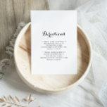 Moderne kalligraphische Hochzeitsrichtungen Begleitkarte<br><div class="desc">Diese moderne kalligraphische Hochzeitskarte ist ideal für eine rustikale Hochzeit. Das einfache und elegante Design zeichnet sich durch klassische und extravagante Schriftzeichen in Schwarz und Weiß aus.</div>