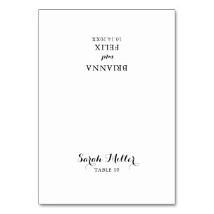 Moderne kalligraphische Hochzeitsstiftung Platzkar Tischnummer