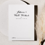Moderne kalligraphische Hochzeitsstimmung wünscht  Hinweiskarte<br><div class="desc">Diese moderne kalligraphische Hochzeit wünscht sich eine Ratenkarte ist perfekt für eine rustikale Hochzeit. Das einfache und elegante Design zeichnet sich durch klassische und extravagante Schriftzeichen in Schwarz und Weiß aus. Diese Karten sind ideal für Hochzeiten, Brautparty, Babydusche, Graduiertenfest u.v.m. Personalisieren Sie die Karten mit den Namen der Braut und...</div>