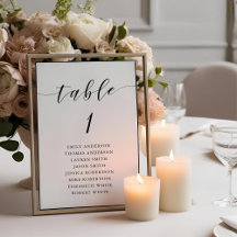 Moderne kalligraphische Hochzeitstabelle