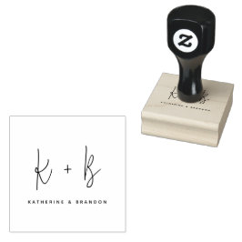Moderne kalligraphische Monogramm Minimalistische Gummistempel