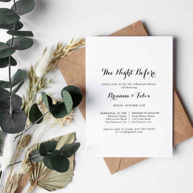 Moderne kalligraphische Nacht vor dem Probe Einladung (Von Creator hochgeladen)