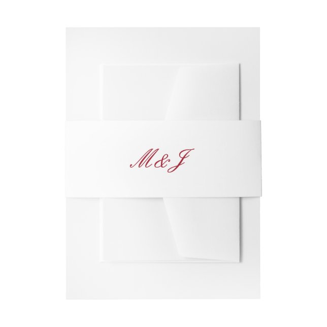 Moderne kalligraphische Rote Hochzeit Einladungsbanderole (Vorderseite Beispiel)