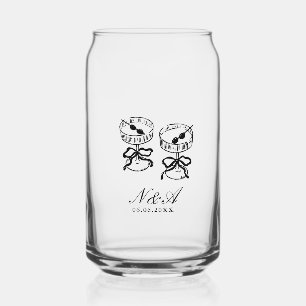 Moderne kalligraphische Schwarz-Weiß-Hochzeit Dosenglas
