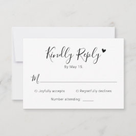 Moderne kalligraphische Script Heart Wedding RSVP