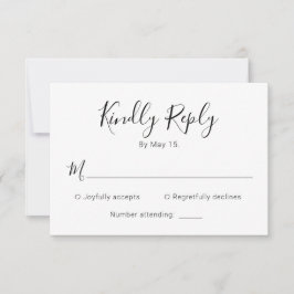 Moderne kalligraphische Script Heart Wedding RSVP  Karte