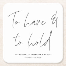 Moderne kalligraphische Vows Schwarz-weiß Hochzeit