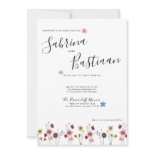 Moderne kalligraphische Wildblumen Wasserfarben Ho