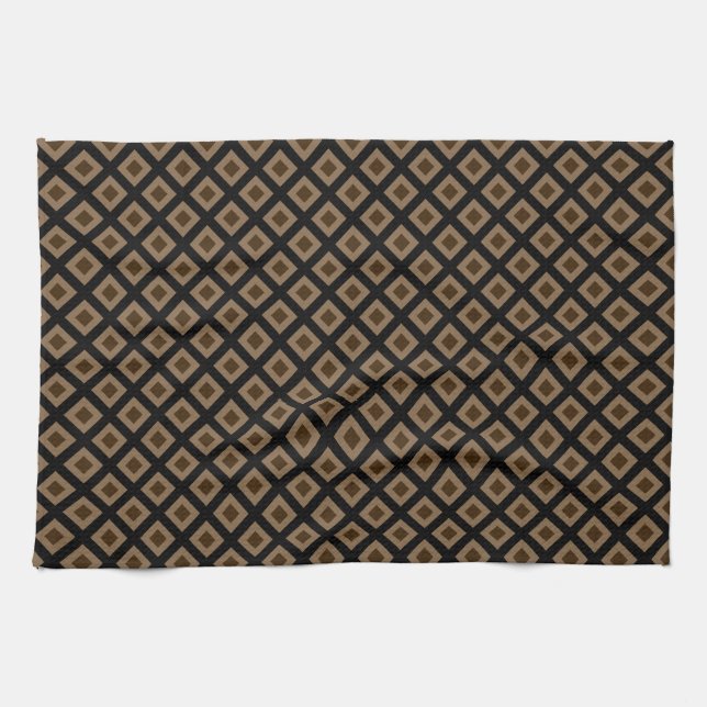 Moderne Kamel-Diamant-Muster  Geschirrtuch (Horizontal)