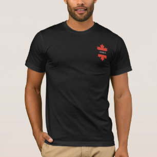 Moderne Kanada Ahornblatt geteiltes Design T-Shirt