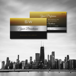 Moderne karamellige schwarze Silber-Dekoration und Visitenkarte