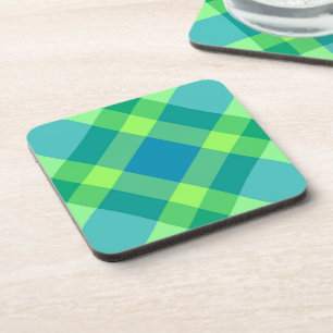 Moderne Karierte Jade Green & Turquoise aus dem Mi Getränkeuntersetzer