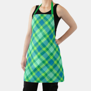Moderne Karierte Jade Green & Turquoise aus dem Mi Schürze