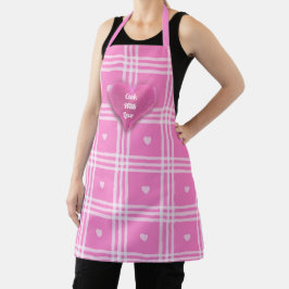Moderne Karierte rosa Herzenskollektion Schürze