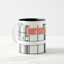 Moderne Karierte Schwarz-Weiß-Klassik-Tasse