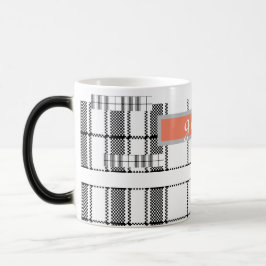 Moderne Karierte Schwarz-Weiß-Tasse Verwandlungstasse